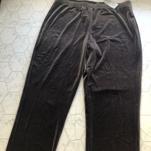 CHICO's Grey Velvet Pants NWT Sz 2 (L/XL) Pull On-Gorgeous! HOLIDAY!